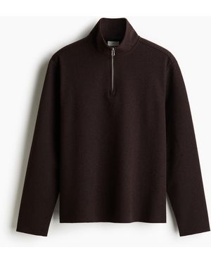H&M Pullover mit Turtleneck und Zipper - Schwarz
