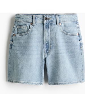 H&M Jeansshorts mit hohem Bund - Blau