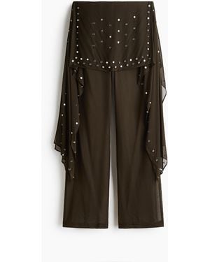 H&M Hose mit nietenbesetztem Rock im Lagenlook - Grün