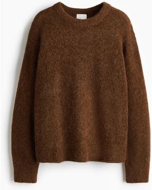 H&M Oversized Pullover aus Alpakamix - Braun