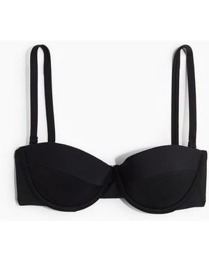 H&M Wattiertes Balconette-Bikinitop - Schwarz