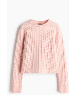 H&M Pullover mit Zopfmuster - Pink