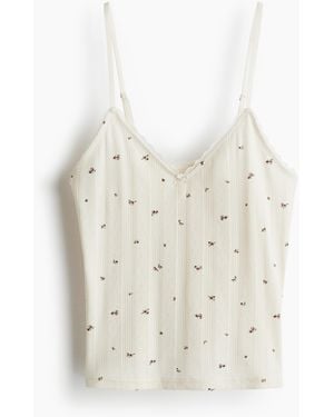 H&M Trägertop aus Pointelle - Weiß