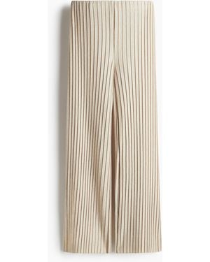 H&M Kabelgebreide Broek - Naturel