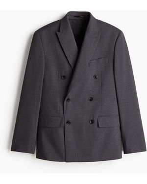 H&M Zweireihiges Jackett in Regular Fit - Schwarz