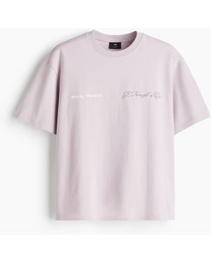 H&M Bedrucktes T-Shirt in Loose Fit - Pink