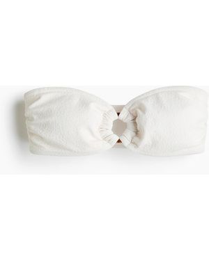 H&M Wattiertes Bandeau-Bikinitop - Weiß