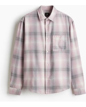 H&M Flanellhemd in Loose Fit - Pink