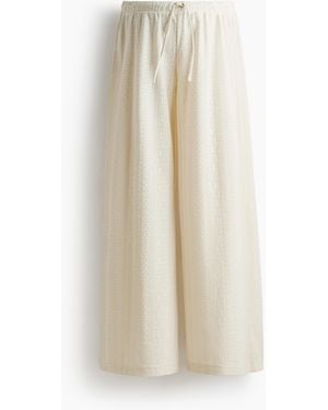 H&M Mama Tricot Broek Met Kanten Look - Wit