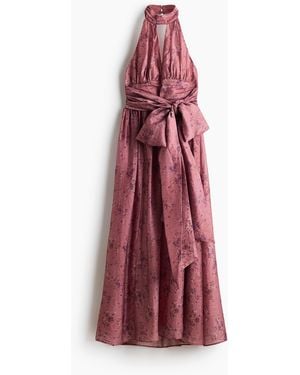 H&M Halterjurk Met Strikdetail - Rood