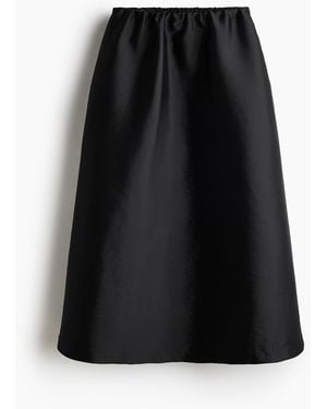 H&M Midijupe in A-Linie - Schwarz
