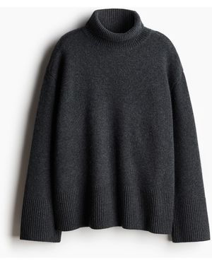 H&M Pullover aus Kaschmirmix mit Turtleneck - Schwarz