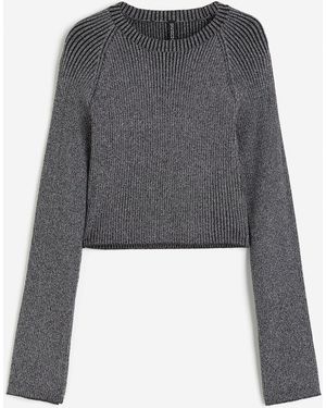 H&M Langarmshirt aus Strick - Schwarz