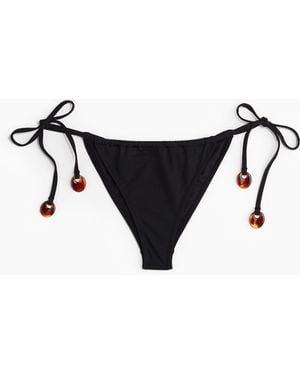H&M Tie-Tanga Bikinihose - Schwarz