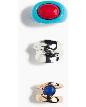 H&M 3er-Pack Statement-Ringe - Weiß