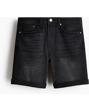H&M Schmale Denimshorts - Schwarz