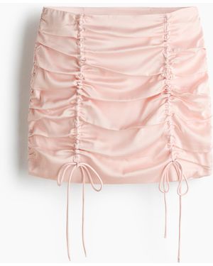 H&M Ingerimpelde Satijnen Rok - Roze