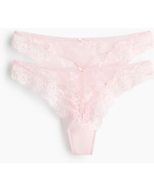 H&M 2er-Pack Tangas aus Spitze - Pink