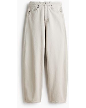 H&M Barrel High Waist Jeans - Weiß