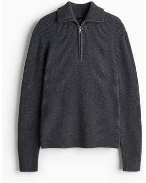 H&M Polopullover mit Zipper in Regular Fit - Blau