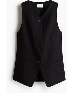 H&M Long-Gilet - Schwarz