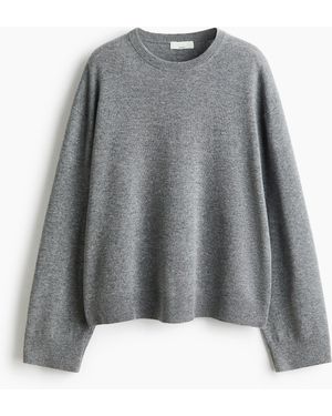 H&M Kaschmirpullover in Feinstrick - Grau