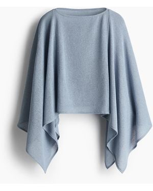 H&M Fijngebreide Cape - Blauw