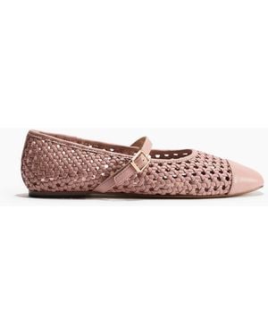 H&M Mary-Janes mit Flechtmuster - Weiß