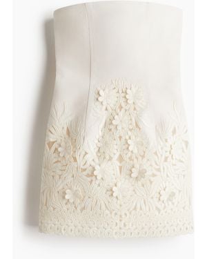 H&M Bandeau-Kleid mit Applikationen - Weiß