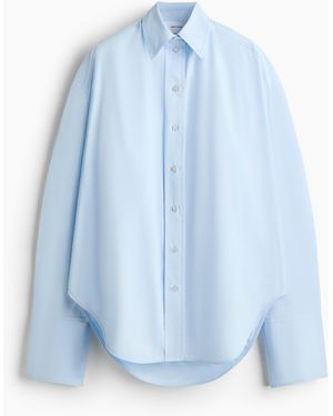 H&M Oversized Katoenen Overhemdblouse - Blauw