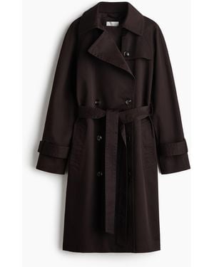 H&M Trenchcoat Met Strikceintuur - Zwart