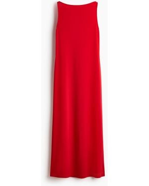 H&M Jerseykleid mit U-Boot-Ausschnitt - Rot