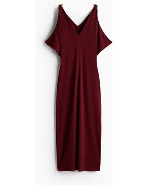 H&M Kleid mit V-Ausschnitt - Rot
