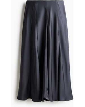 H&M A-Linien-Jupe mit Godetfalten - Schwarz