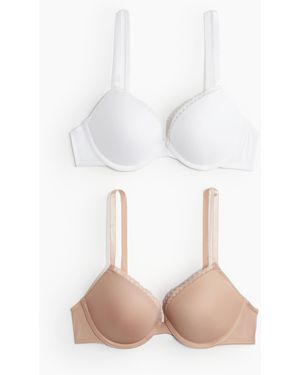 H&M 2er-Pack Push-up-BHs aus Mikrofaser - Weiß