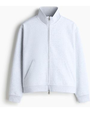 H&M Loose Fit Boxy Zip-through Sweatshirt - Blauw