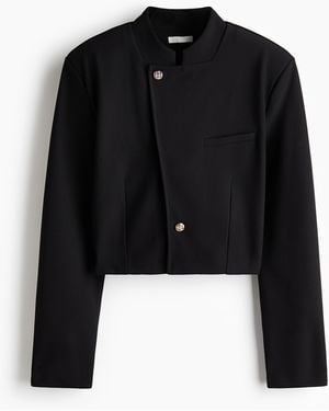 H&M Kurzblazer mit Stehkragen - Schwarz