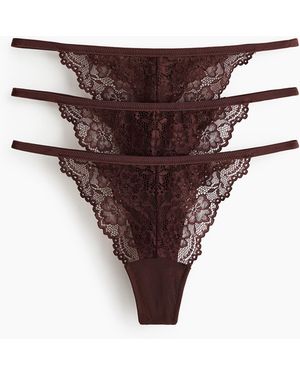 H&M 3er-Pack Tangas aus Spitze - Braun