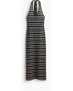 H&M Gestricktes Neckholderkleid - Weiß