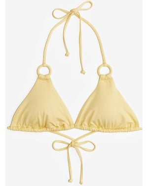 H&M Wattiertes Triangel-Bikinitop - Mettallic