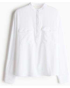 H&M Blouse Met Halsboordje - Wit