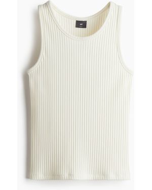 H&M Breitripp-Tanktop in Slim Fit - Weiß