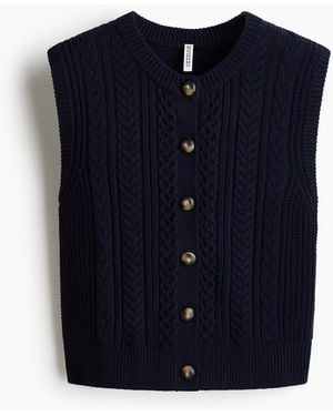 H&M Pullunder in Zopfstrick - Blau