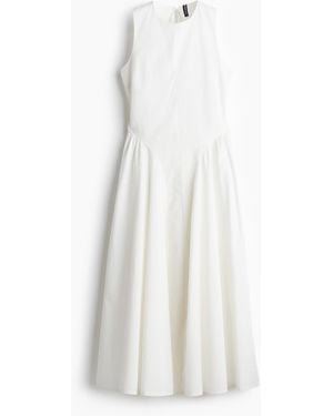 H&M Rückenfreies Kleid aus Baumwollpopeline - Weiß