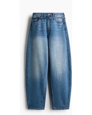H&M Barrel High Waist Jeans - Blau