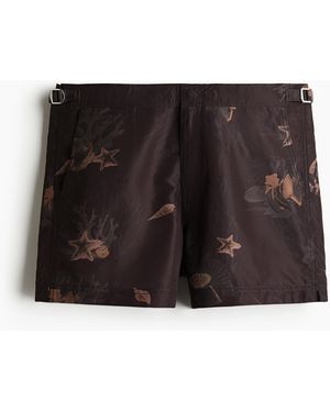 H&M Gemusterte Badeshorts - Schwarz