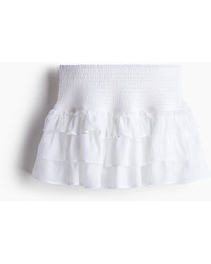 H&M Minijupe mit Stufen - Weiß