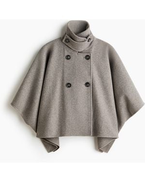 H&M Weich gefilzte Capejacke - Grau