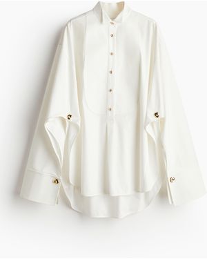 H&M Smokingbluse mit Statement-Knöpfen - Weiß