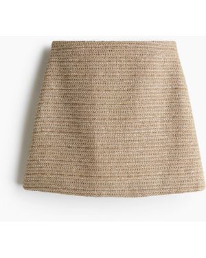 H&M Minijupe aus Bouclé - Natur